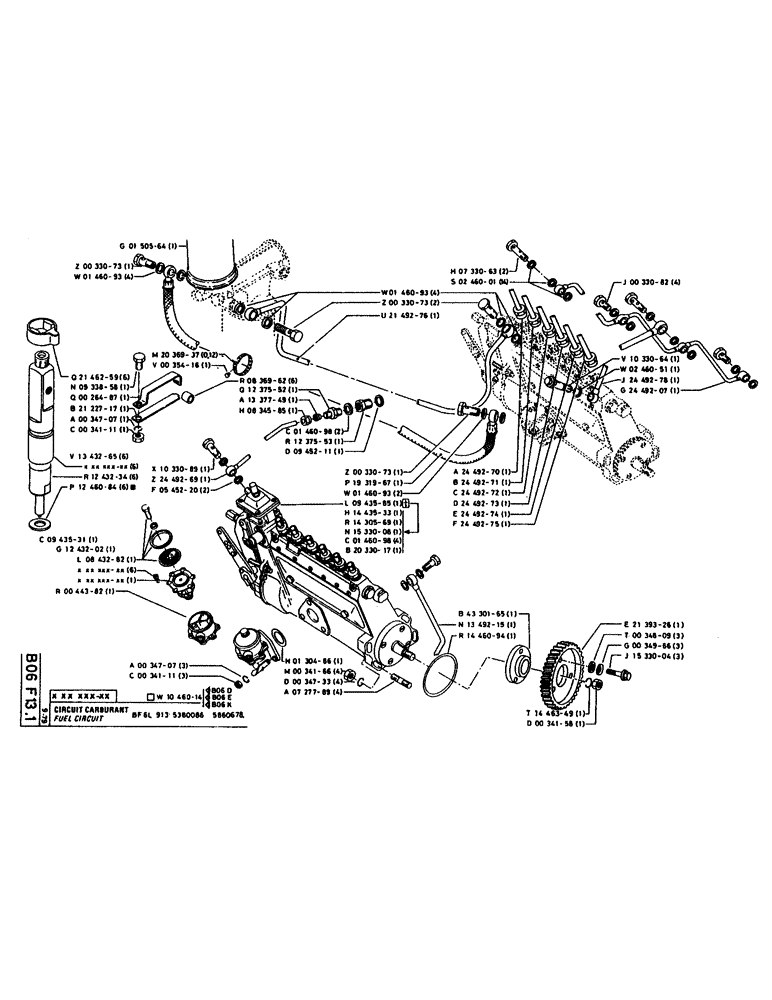 Схема запчастей Case 160CK - (065) - FUEL CIRCUIT (02) - FUEL SYSTEM