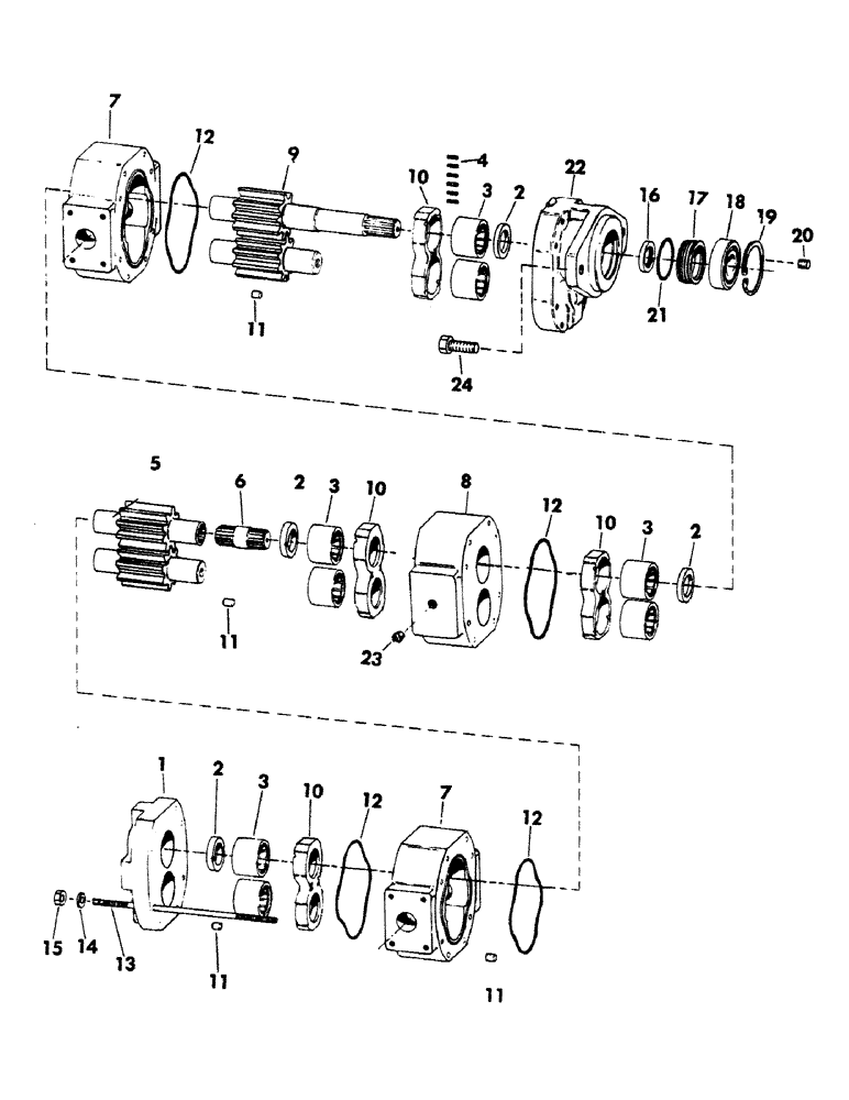 Схема запчастей Case 40BLC - (228) - HYDRAULIC TANDEM PUMP (07) - HYDRAULIC SYSTEM