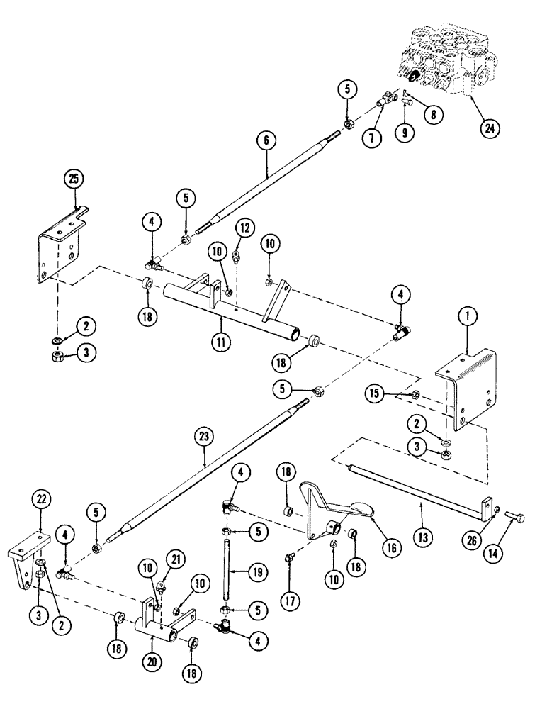 Схема запчастей Case 880 - (174) - SWING CONTROL AND LINKAGE (05) - UPPERSTRUCTURE CHASSIS