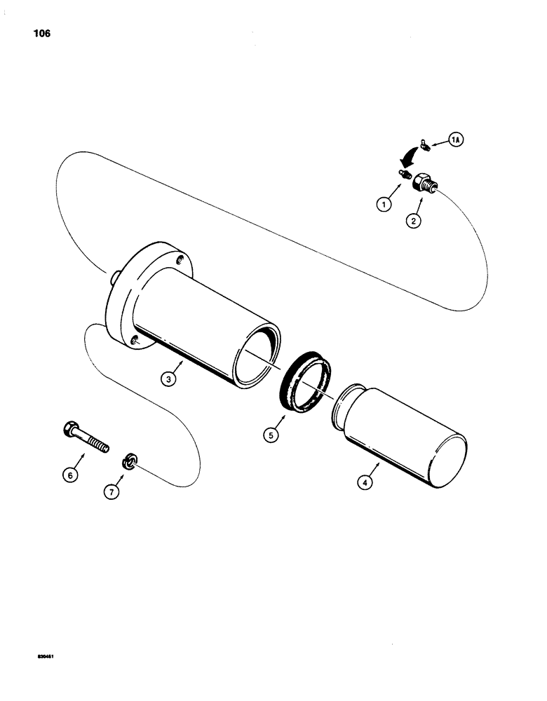 Схема запчастей Case 880D - (106) - TRACK ADJUSTMENT CYLINDER (04) - UNDERCARRIAGE