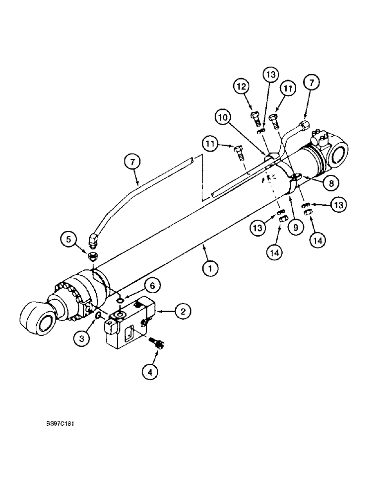 Схема запчастей Case 9020B - (8-144) - LOAD HOLDING OPTION, HOLDING VALVE AND TUBE AT ARM CYLINDER (08) - HYDRAULICS