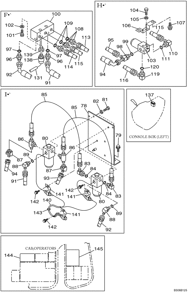 Схема запчастей Case CX700 - (08-038-00[01]) - HYDRAULIC CIRCUIT - OPTIONAL - 3-WAY (08) - HYDRAULICS