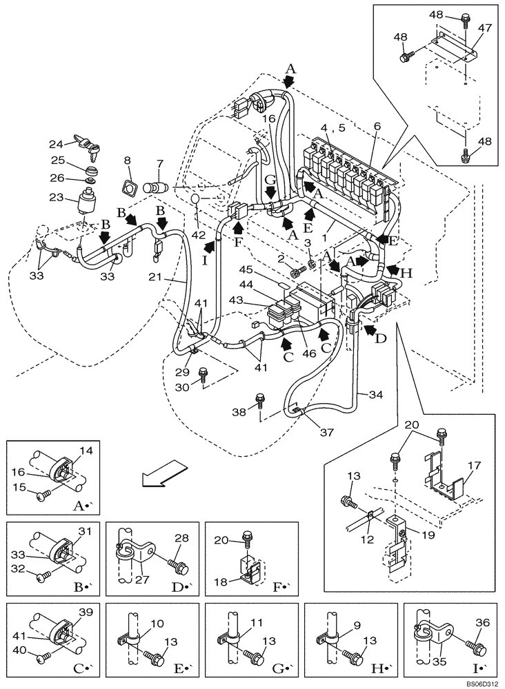Схема запчастей Case CX800 - (04-004-00[01]) - OPERATORS COMPARTMENT ELECTRIC CIRCUIT (04) - ELECTRICAL SYSTEMS