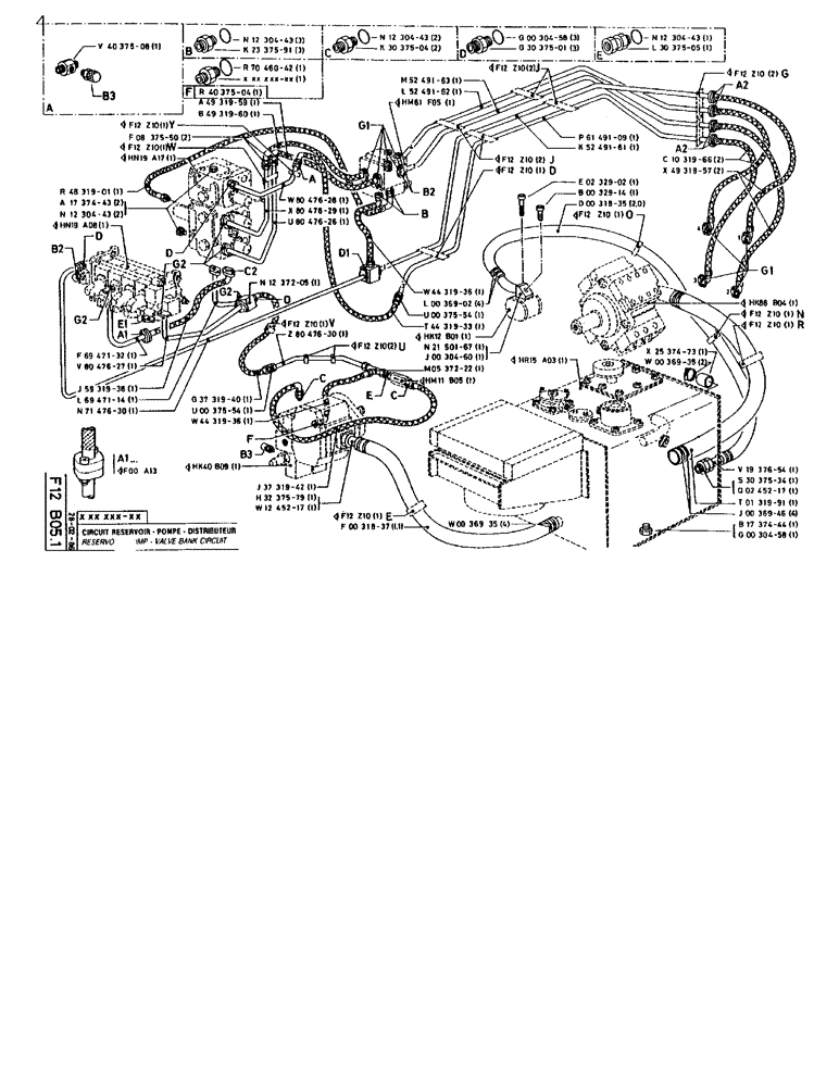 Схема запчастей Case 90BCL - (167) - RESERVOIR PUMP - VALVE BANK CIRCUIT (07) - HYDRAULIC SYSTEM