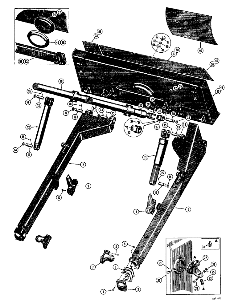 Схема запчастей Case 1150 - (170) - POWER TILT DOZER (05) - UPPERSTRUCTURE CHASSIS