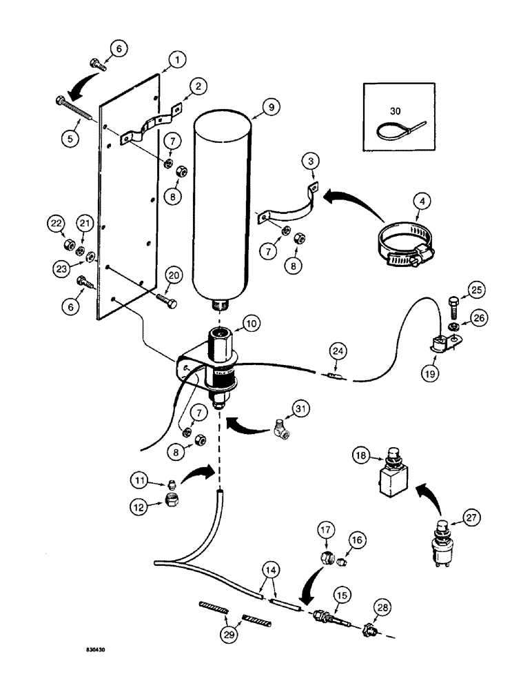 Схема запчастей Case 1187 - (018) - COLD WEATHER STARTING SYSTEM (01) - ENGINE