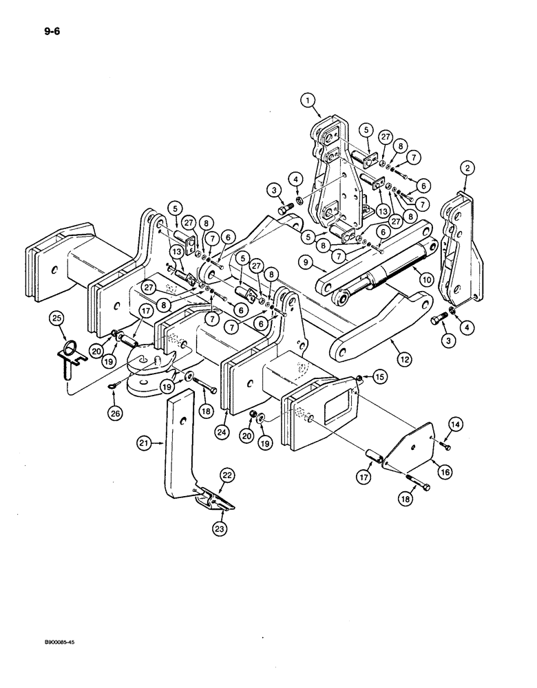 Схема запчастей Case 650 - (9-06) - RIPPER (09) - CHASSIS/ATTACHMENTS
