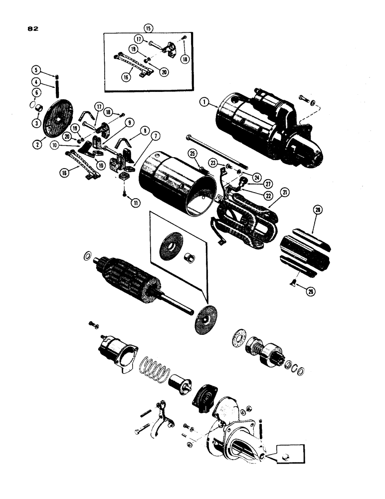 Схема запчастей Case 450 - (082) - D45731, D32189 & D39988 STARTERS, (188) DIESEL ENGINE (06) - ELECTRICAL SYSTEMS