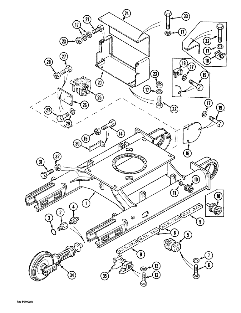 Схема запчастей Case 1088 - (5-02) - TRACK FRAME AND UNDERCARRIAGE (11) - TRACKS/STEERING