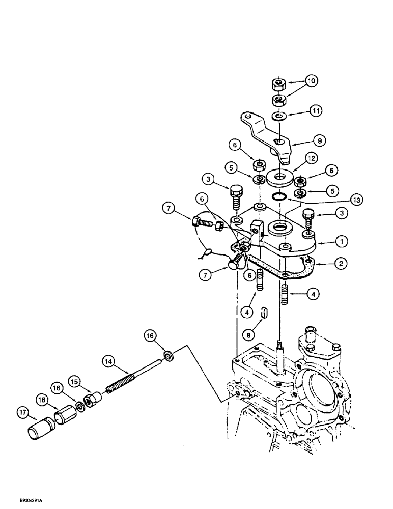 Схема запчастей Case 560 - (3-08) - SPEED CONTROL PLATE, KUBOTA V2203 ENGINE, PRIOR TO P.I.N. JAF0295741 (03) - FUEL SYSTEM
