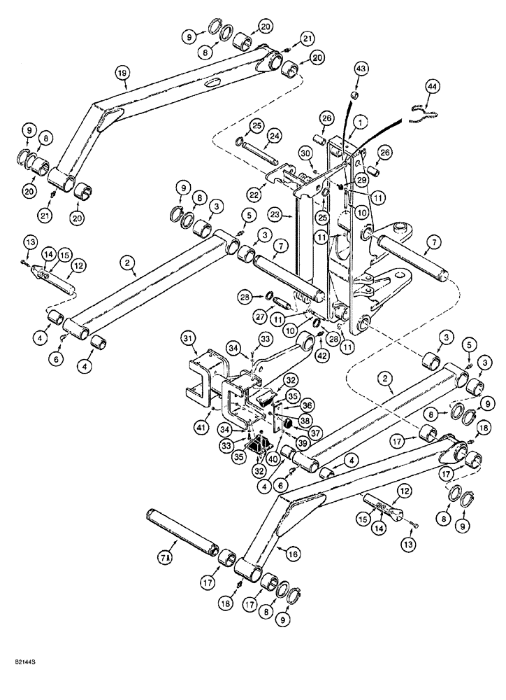 Схема запчастей Case 760 - (09-124) - PLOW LIFT ARMS AND MOUNTING, PRIOR TO P.I.N. JAF0104938 (89) - TOOLS