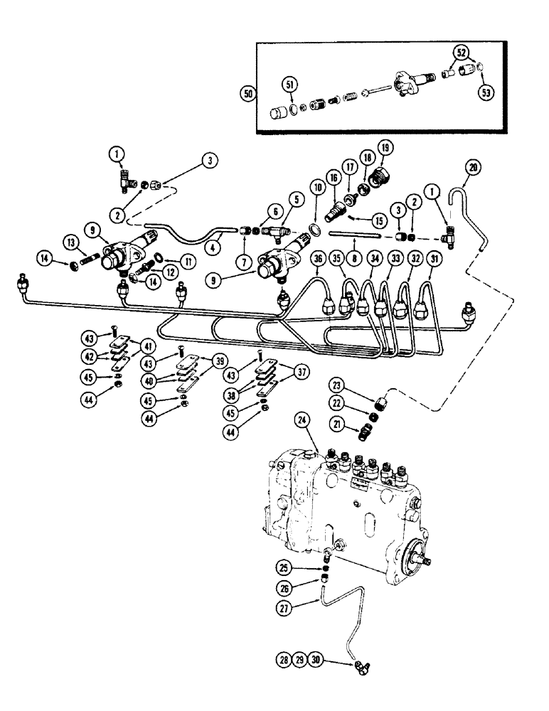 Схема запчастей Case 1150 - (012) - FUEL INJECTION SYSTEM, (401) DIESEL ENGINE (01) - ENGINE