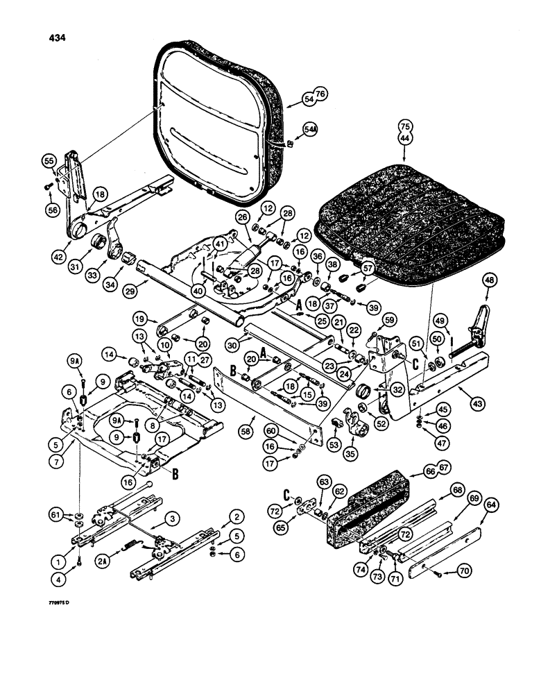 Схема запчастей Case W24C - (434) - SUSPENSION SEAT (09) - CHASSIS/ATTACHMENTS