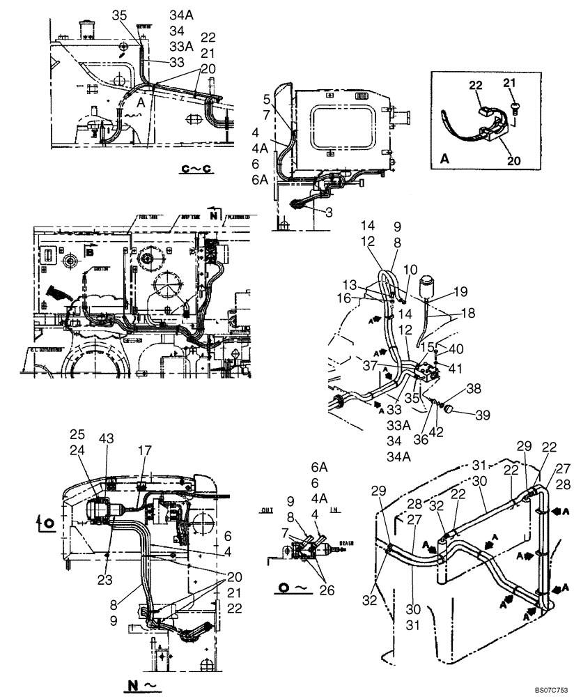 Схема запчастей Case CX290 - (03-02A) - FUEL LINES (P.I.N. DAC291269 - ) (03) - FUEL SYSTEM