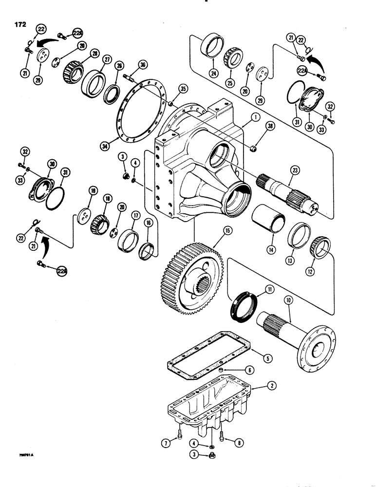 Схема запчастей Case 1150C - (172) - TRANSMISSION FINAL DRIVE (06) - POWER TRAIN