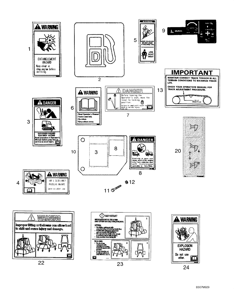 Схема запчастей Case 750L - (09-40) - DECALS - ENGLISH (09) - CHASSIS/ATTACHMENTS