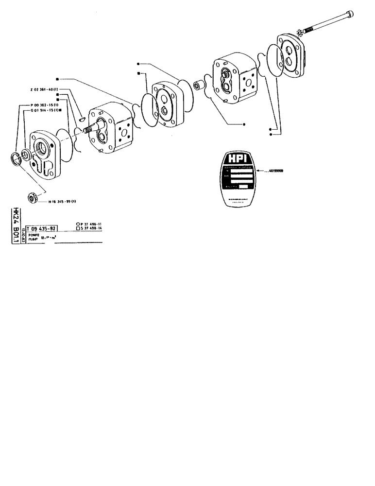 Схема запчастей Case 90BCL - (255) - PUMP 12+12CM³ (07) - HYDRAULIC SYSTEM