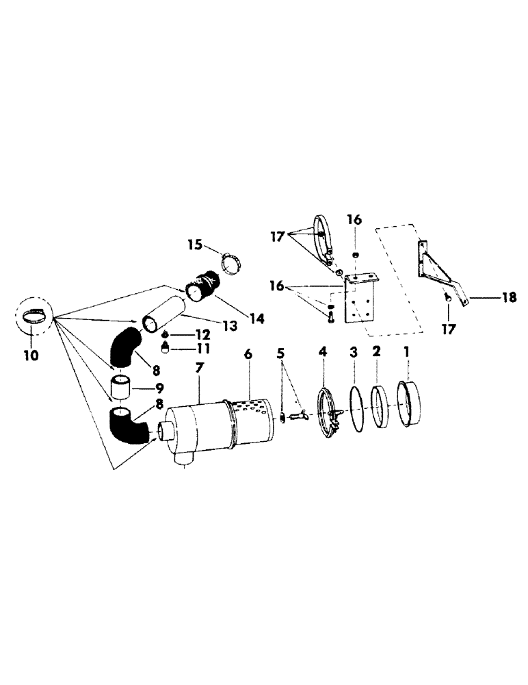 Схема запчастей Case 40BLC - (051) - AIR CLEANER AND ATTACHING PARTS FOR: CASE 504BD DIESEL ENGINE (01) - ENGINE