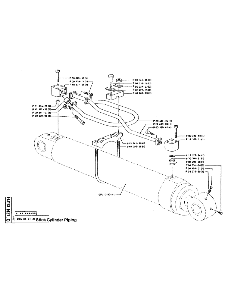 Схема запчастей Case 160CL - (48) - STICK CYLINDER PIPING (07) - HYDRAULIC SYSTEM