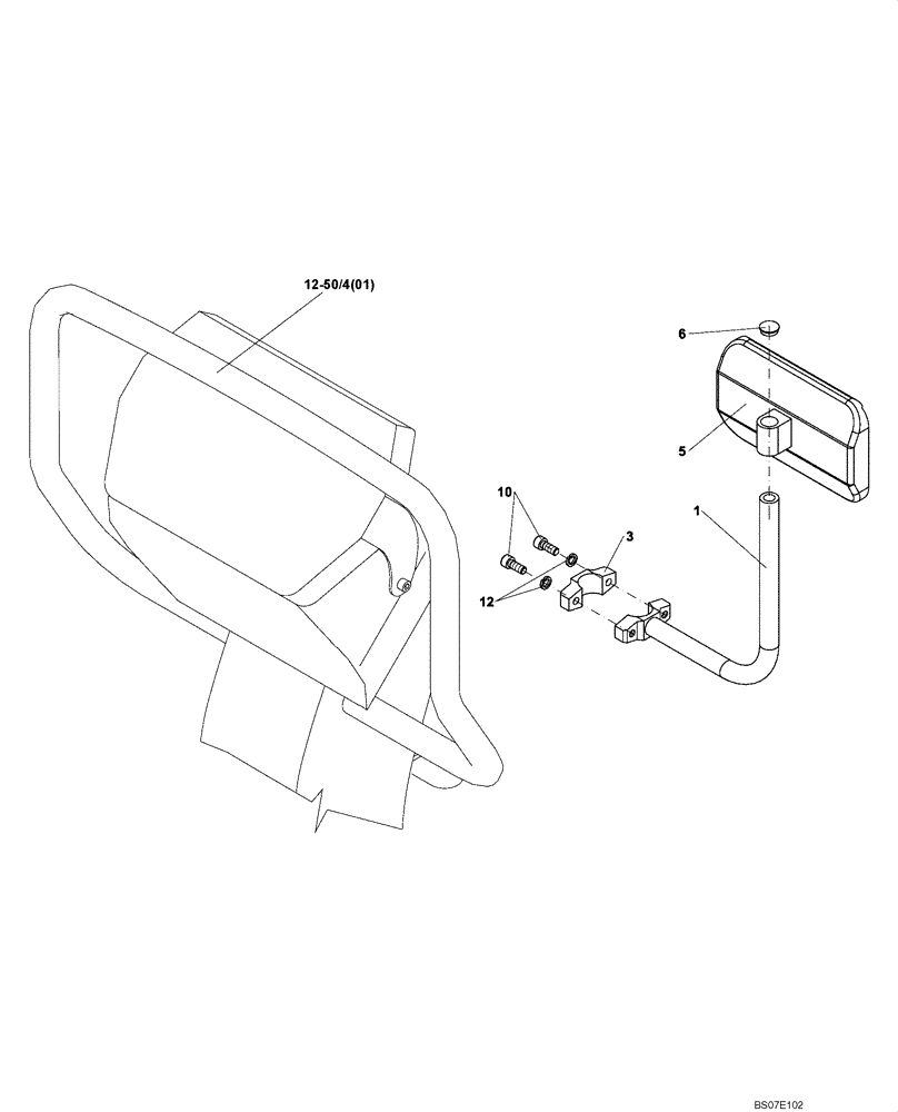 Схема запчастей Case DV204 - (12-156/124[02]) - REAR VIEW MIRROR (GROUP 156/124) (09) - CHASSIS/ATTACHMENTS