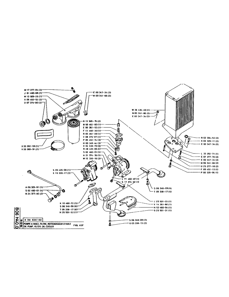 Схема запчастей Case 220 - (B-037) - OIL PUMP, FILTER, OIL COOLER (01) - ENGINE