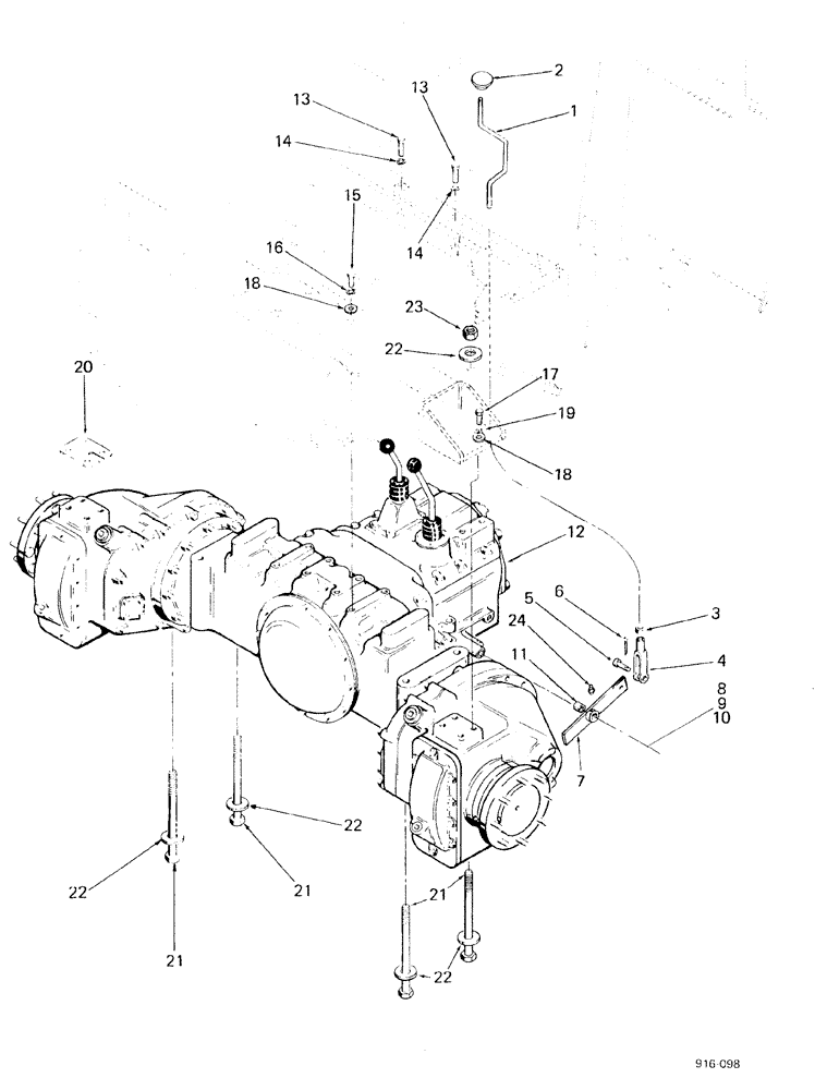 Схема запчастей Case 580F - (098) - TRANSAXLE (27) - REAR AXLE SYSTEM