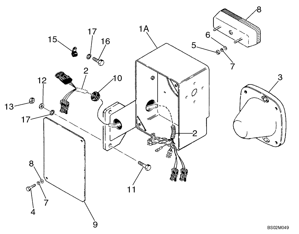 Схема запчастей Case 821C - (04-17B) - MOUNTING - LAMPS, FRONT (Nov 20 2008 9:15AM) (04) - ELECTRICAL SYSTEMS