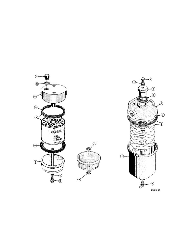 Схема запчастей Case 420C - (068[1]) - FUEL FILTERS - DIESEL (02) - FUEL SYSTEM