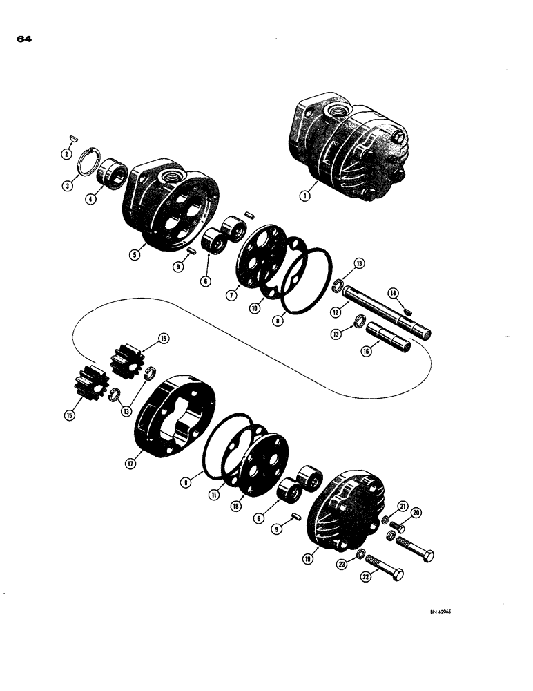 Схема запчастей Case 850 - (064) - D37375 TORQUE CONVERTER PUMP (03) - TRANSMISSION