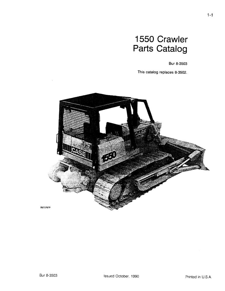 Схема запчастей Case 1550 - (1-01) - 1550 CRAWLER PARTS CATALOG (00) - PICTORIAL INDEX