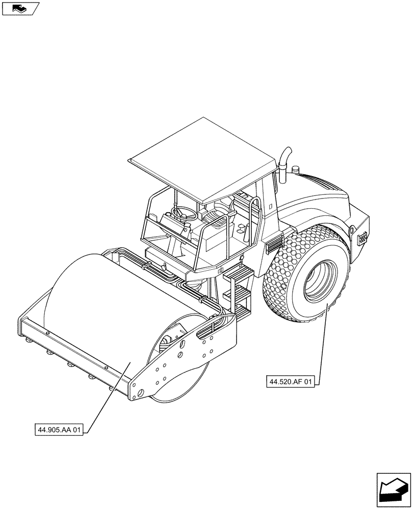 Схема запчастей Case SV211 - (00.000.44) - PICTORIAL INDEX - WHEELS (00) - GENERAL & PICTORIAL INDEX