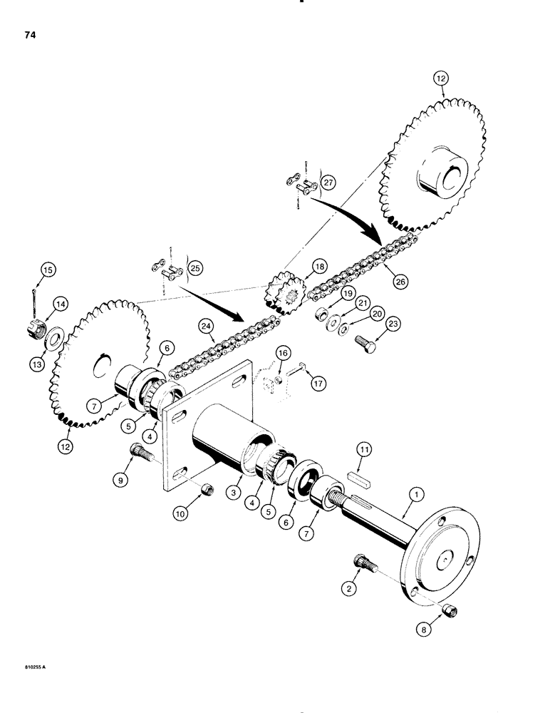 Схема запчастей Case 1816C - (074) - AXLES AND DRIVE CHAINS (06) - POWER TRAIN