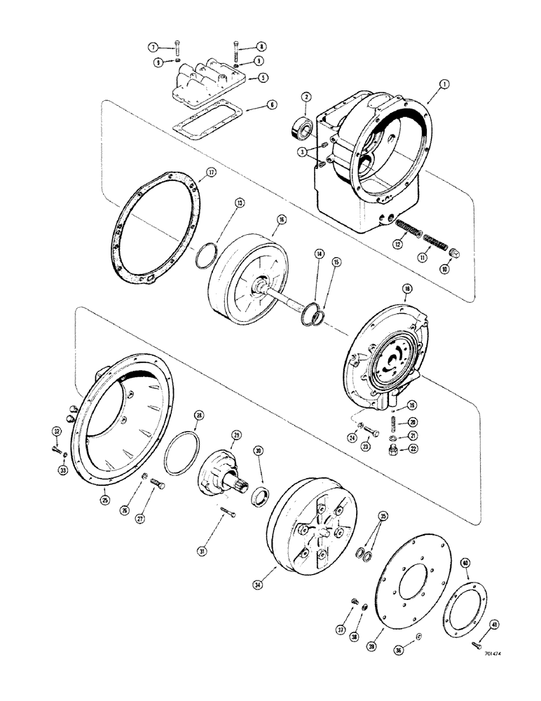 Схема запчастей Case 680CK - (070) - TRANSMISSION, TORQUE CONVERTER HOUSING AND PUMP (21) - TRANSMISSION