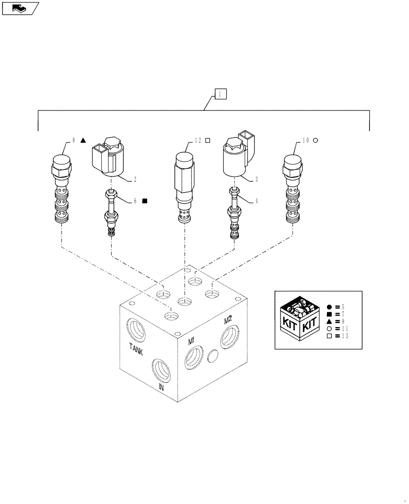 Схема запчастей Case 1121F - (35.526.01[06]) - FAN RELIEF VALVE WITH REVERSER (35) - HYDRAULIC SYSTEMS