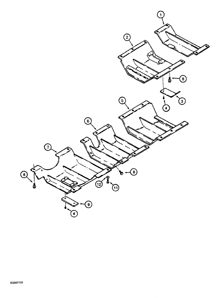 Схема запчастей Case 1150G - (9-016) - UNDERCARRIAGE GUARDS (05) - UPPERSTRUCTURE CHASSIS