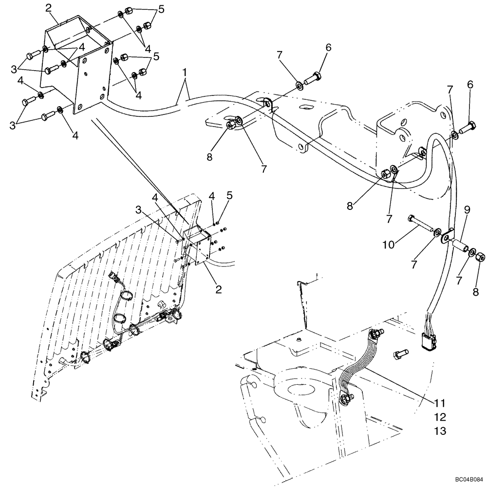 Схема запчастей Case 721D - (04-15A) - HARNESS, HOOD - BACKUP ALARM/ LIGHTS/LICENSE PLATE (04) - ELECTRICAL SYSTEMS