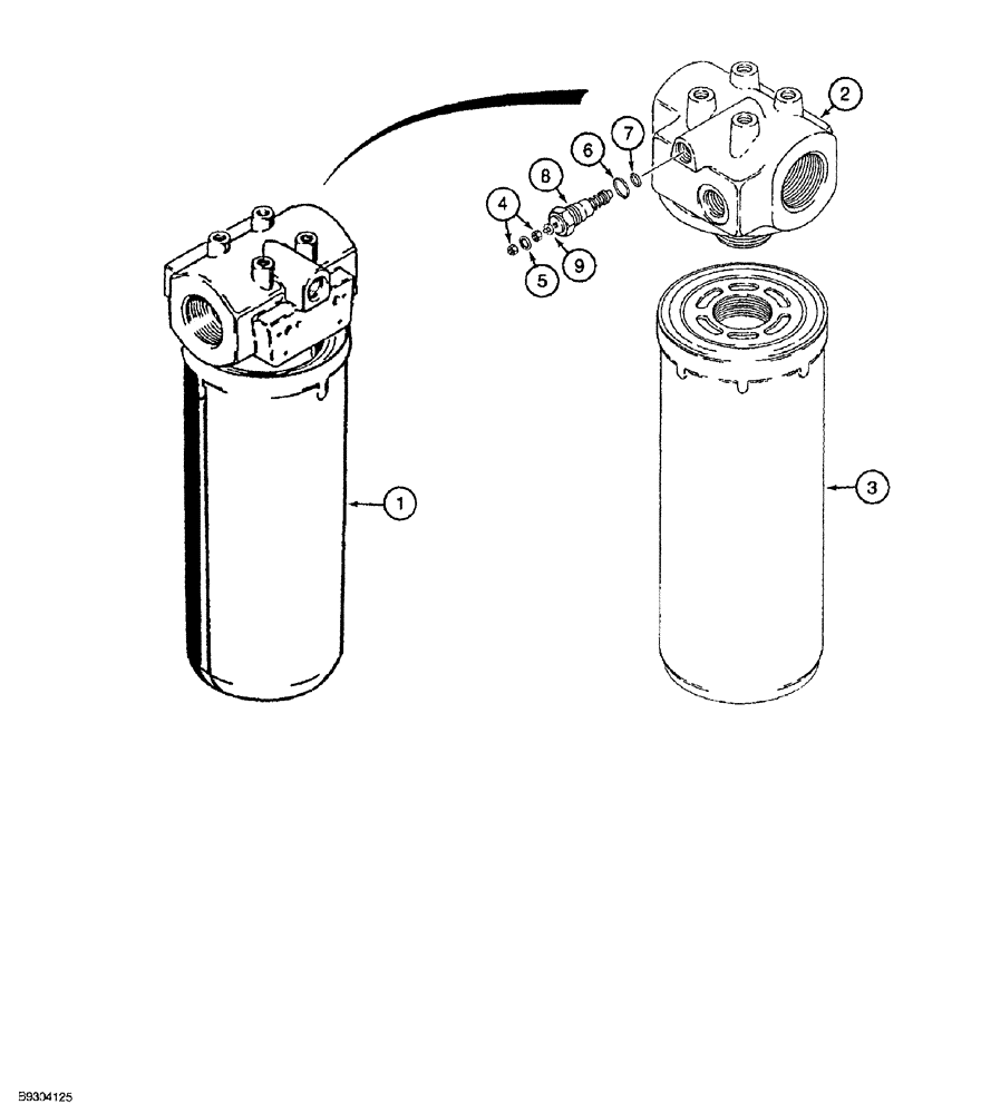 Схема запчастей Case MAXI-SNEAKER - (08-008) - HYDRAULIC OIL FILTER ASSEMBLY (08) - HYDRAULICS