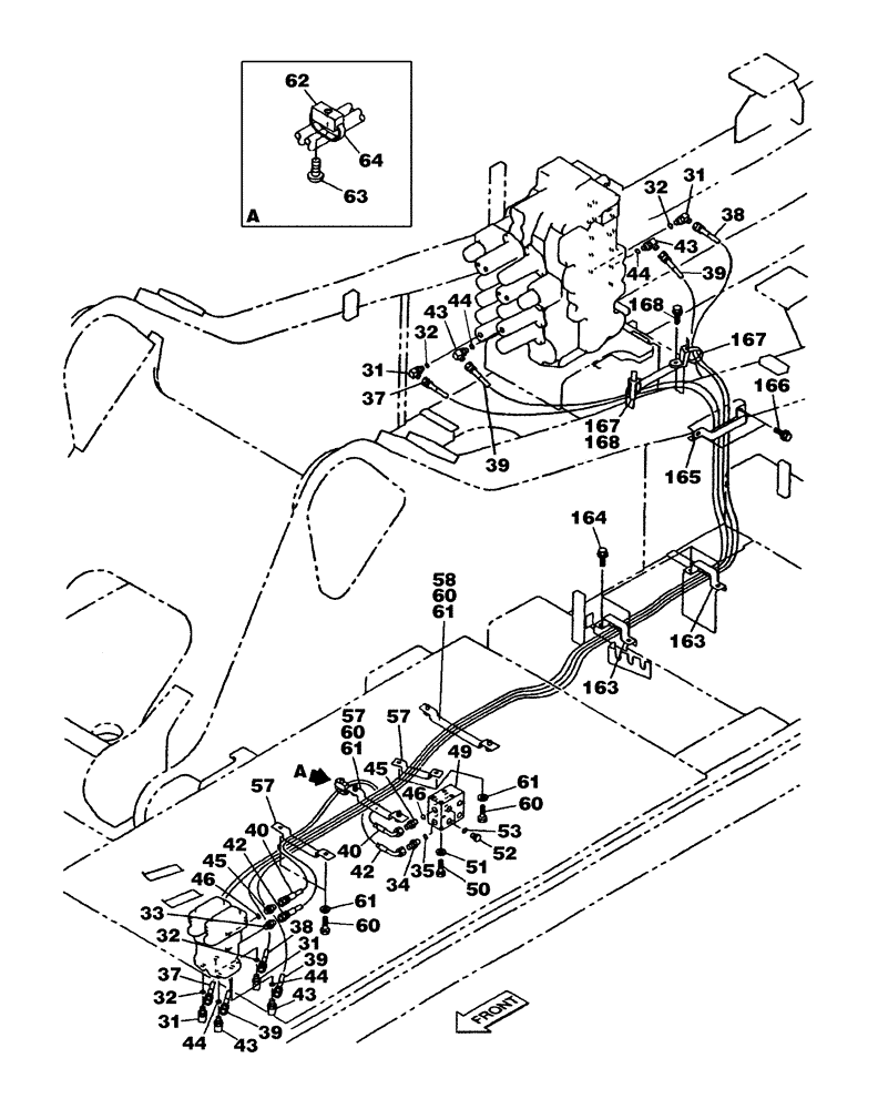 Схема запчастей Case CX350 - (08-079-00[01]) - HYDRAULIC CIRCUIT - PILOT - WITHOUT VALVE, PRESSURE RELIEF (08) - HYDRAULICS