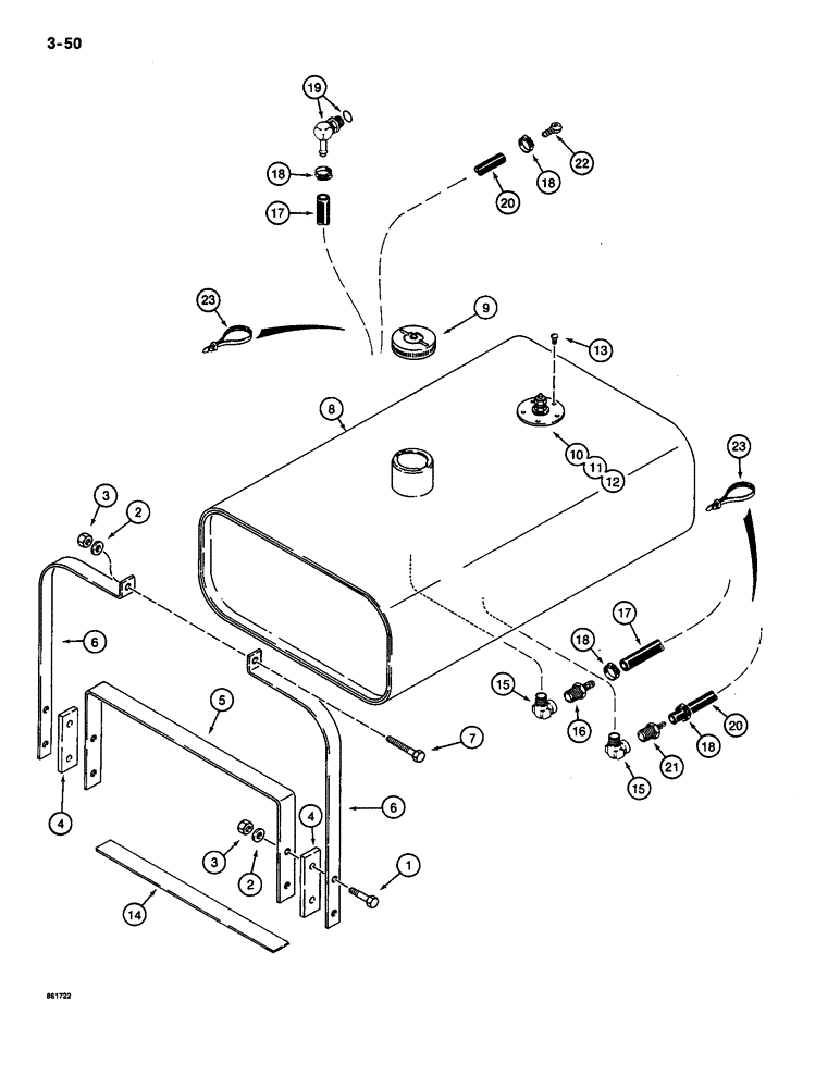 Схема запчастей Case CASE - (3-50) - FUEL TANK AND LINES (03) - FUEL SYSTEM