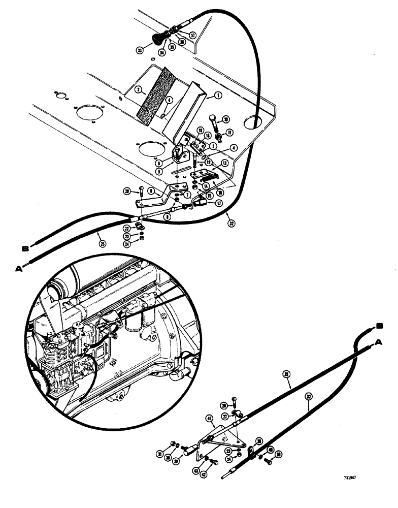 Схема запчастей Case W20 - (096) - ACCELERATOR AND LINKAGE (02) - ENGINE