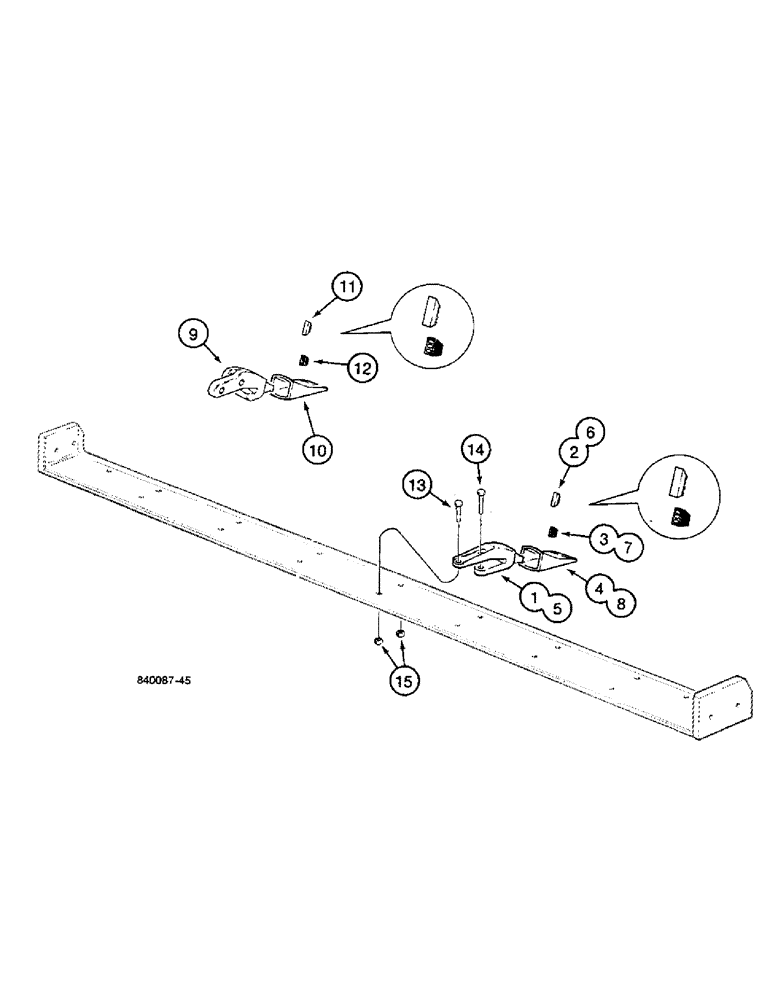 Схема запчастей Case W36 - (9-474) - BUCKET TEETH (09) - CHASSIS
