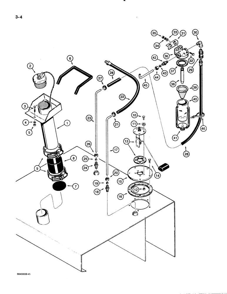 Схема запчастей Case W30 - (3-04) - FUEL TANK AND FUEL LINES (03) - FUEL SYSTEM