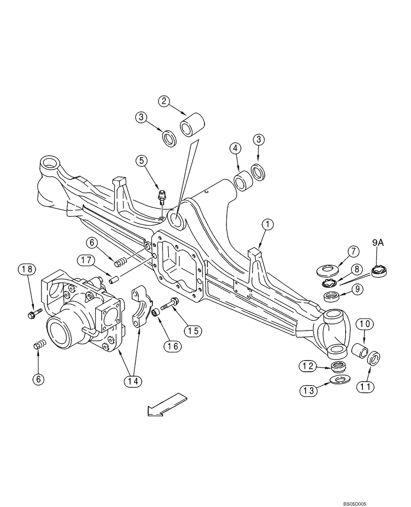 Схема запчастей Case 585G - (06-17) - AXLE, REAR DRIVE - HOUSING (06) - POWER TRAIN