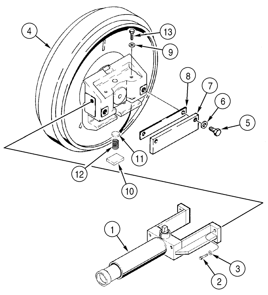 Схема запчастей Case 750H - (05-03) - TRACK ADJUSTER AND IDLER MOUNTING (11) - TRACKS/STEERING