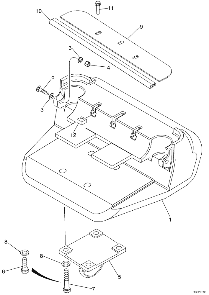 Схема запчастей Case 850K - (09-06) - COUNTERWEIGHT, FRONT - HOOK, TOWING (09) - CHASSIS/ATTACHMENTS