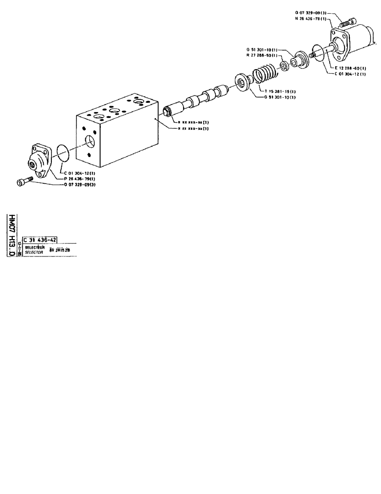 Схема запчастей Case 90BCL - (266) - SELECTOR 8V 2H15 ZB (07) - HYDRAULIC SYSTEM