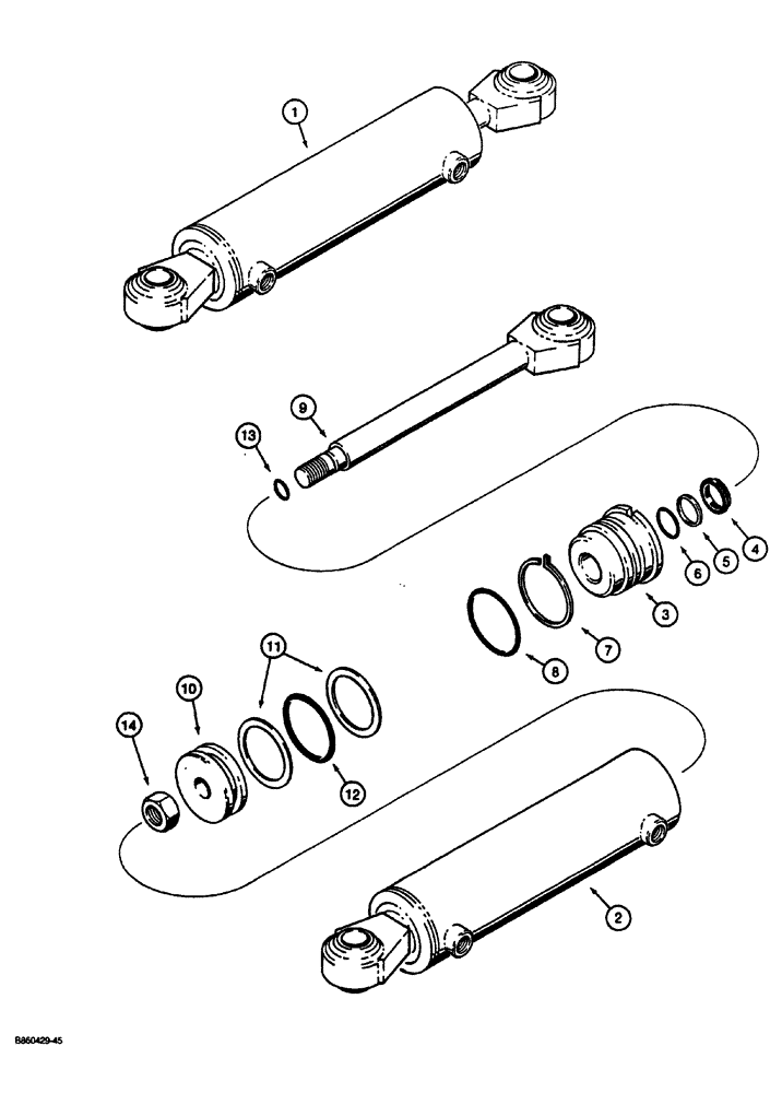 Схема запчастей Case CASE - (5-18) - STEERING CYLINDER (05) - STEERING
