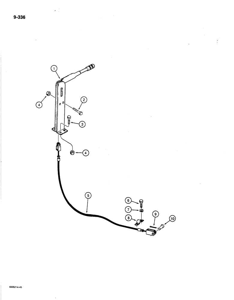 Схема запчастей Case 1187B - (9-336) - SWING BRAKE LEVER AND CABLE (09) - CHASSIS