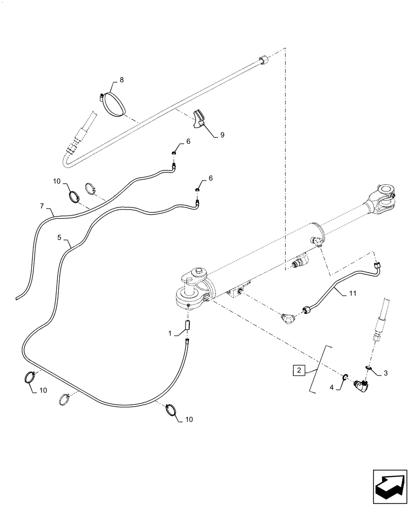Схема запчастей Case 921F - (41.216.01[03]) - STEERING CYLINDER INSTALLATION (41) - STEERING