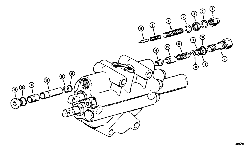 Схема запчастей Case 450 - (242) - THREE POSITION SPOOLS - DOUBLE ACTING, USED ON MODELS W/O RETURN TO DIG FEATURE (07) - HYDRAULIC SYSTEM